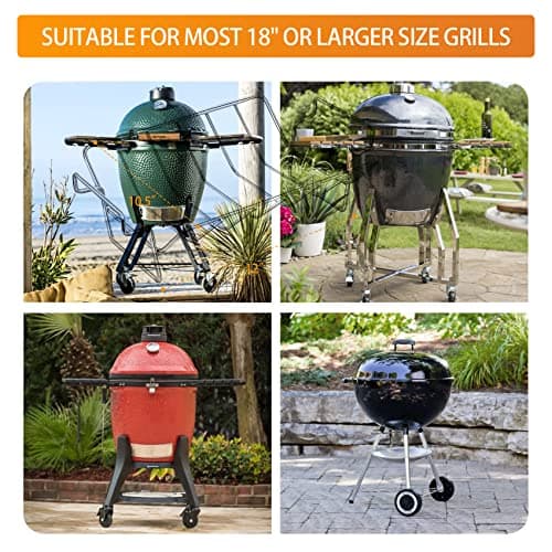 Burly grill Turkey Rack Turkey Roast Rack for Big Green Egg, BBQ Rib Rack for Smoking Turkey Smoker Roasting Rack Roaster Pan Stainless Steel for Large Big Green Egg for Kamado Joe Pit Boss