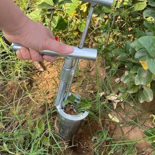 Garden Bulb Planter,Plant Seedling Transplanter,Stainless Steel Fruit Tree Transplant Drilling Tool,Bulb Planter Tool,Small Seed Planter Tool for Digging Holes to Transplanting
