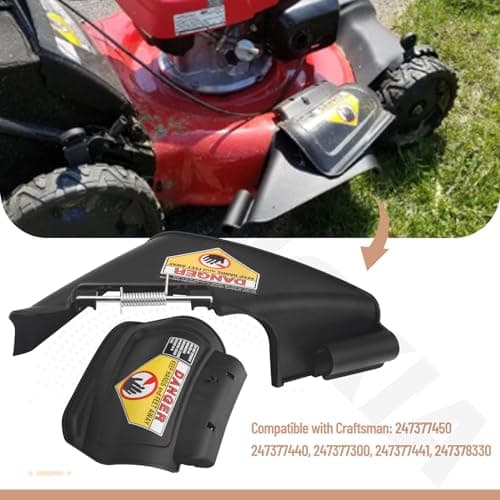 731-07131 Lawn Mower Side Discharge Chute & 987-02516A Hinge Mulch Plug Assy Compatible With MTD, Mu-rray, Cu-b Cad, Ya-rd Machines, Co-lumbia, Cr-aftsman, Hu-skee, T-roy Bilt Hand-Pushed Lawn Mower