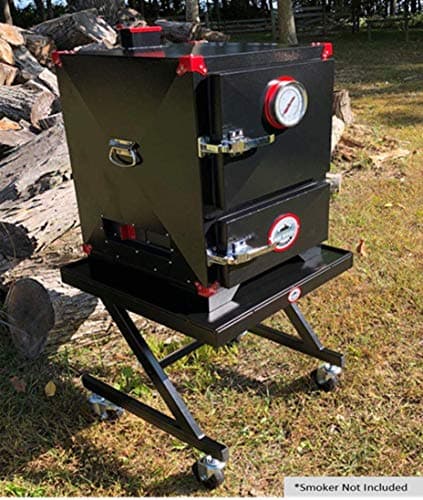 Smoker Heavy Duty Charcoal Cabinet Smoker for Outdoor BBQ Grills Cooking, Black