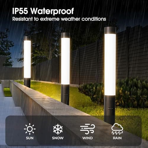 SkyGlow Outdoor Landscape Path Light, 71" Aluminum Lawn Lighting with 20W 2200LM Waterproof IP55 Curb Appeal Luxury Modern with for Garden, Pathway, Bollard, Patio, Courtyard and Driveway Decoration