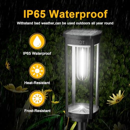 Solar Pathway Lights Outdoor Powered Waterproof 8 Pack Upgraded Solar Walkway Landscape Lighting Outside Driveway Light,Auto Dusk to Dawn On/Off for Yard Lawn Patio Decor (Cool White)