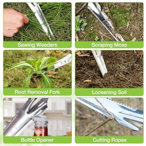 WORKPRO Hand Weeder Puller, 5-in-1 Stainless Steel Garden Trowel with Soft Handle, Gardening Weeding Tool for Easy Weeder Removal, Planting, Weeding, Flower & Vegetable Care in Garden Lawn Yard