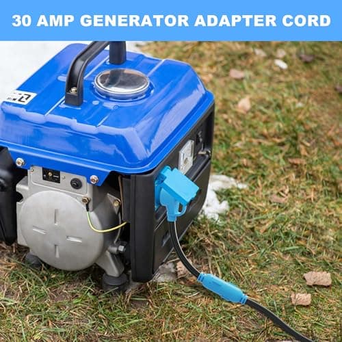 CircleCord NEMA TT-30P to L14-30R Adapter Cord, 30 Amp 3 Prong to 4 Prong Generator Plug Adapter, Generator Transfer Switch Adapter, Generator to House Inlet Box, STW 10 AWG Blue, ETL Listed