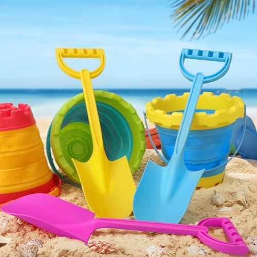Beach Sand Shovels Toys, 16 Inch Heavy Duty Plastic Sand Spade Shovel for Kids Adults, Beach Sand Toy for Sandbox,Outdoor, Snow Scoop, Planting, Digging, Gardening, Summer Vacation 3 Pack