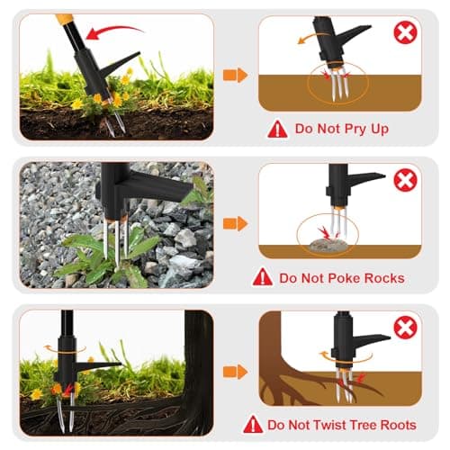 Weed Puller Tool, Fully Stand Up Weeding Tool With 3 Claws - Zero Bending and Back Saver, Effortless and Efficient Weed Remover, Durable and Lightweight Weeder, Ideal for Effortless Weed Removal