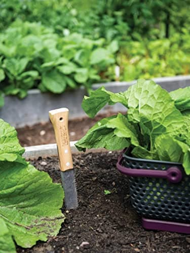 Gardener's Supply Company Lifetime Hori Hori Garden Knife, Multi-Purpose Garden Tool Hand-Forged High-Carbon Steel Blade with Rounded Hardwood Handle for Weeding, Digging & Cutting