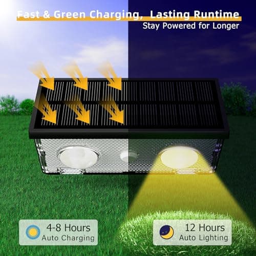 Solar Fence Lights Outdoor, 12 Pack Warm & Cool White RGB LED IP68 Waterproof Wall Mount Sconce Up & Down Solar Lights for Outside Garden Patio Backyard Garage Step（Black