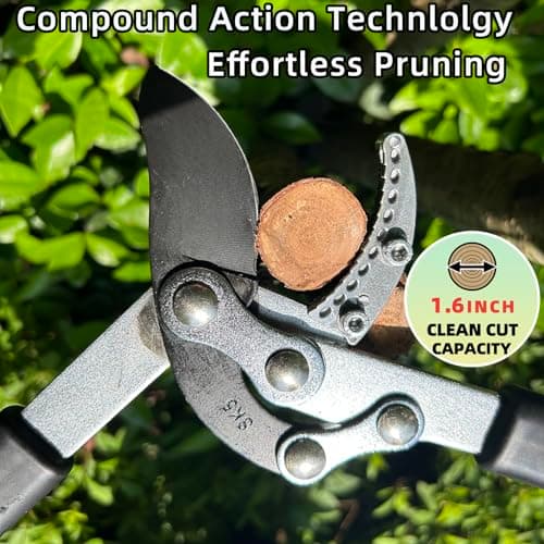 Loppers for Tree Trimming Heavy Duty Branch Cutter with Compound Action, Effortless Tree Pruner Extendable 21-26" Loppers for Gardening, Long Handle Pruning Shears with 1.6" Clean Cut Capacity