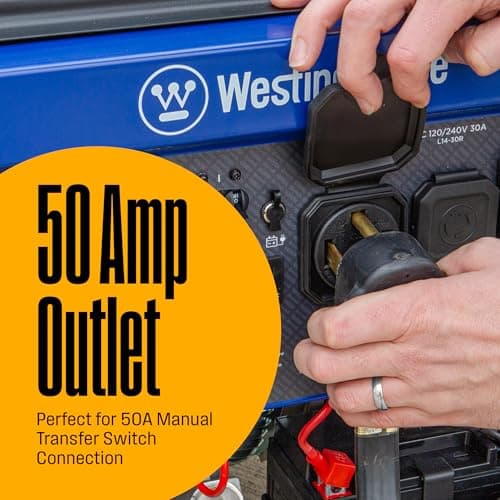 Westinghouse Outdoor Power Equipment 12500 Peak Watt Dual Fuel Home Backup Portable Generator, Remote Electric Start, Transfer Switch Ready, Gas and Propane Powered, CO Sensor