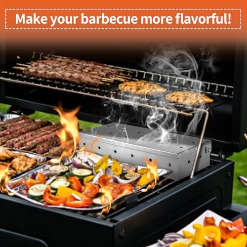 2 Pack Stainless Steel Smoker Box, for Use with Wood Chips to Add Smoky BBQ Flavor to Gas or Charcoal Grills