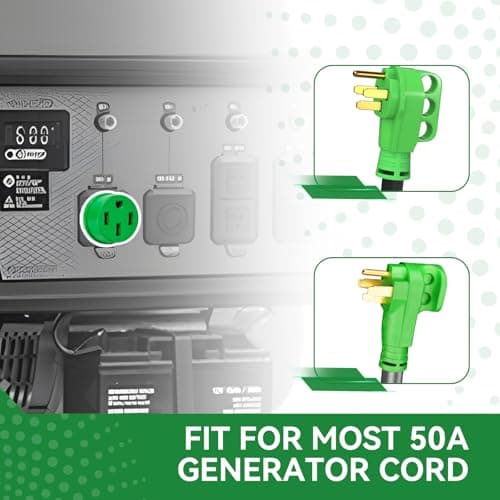 NEMA 14-50P to NEMA 14-50R Generator Adapter Plug, 50Amp 4 Prong Connector,125V/250V 50Amp Generator Cord Extension Plug