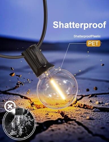 Outdoor String Lights 300 FT Globe LED Patio Lights with G40 Plastic Bulbs,Waterproof Shatterproof Dimmable Connectable Hanging for Backyard Porch Balcony Party Cafe Deck Decor