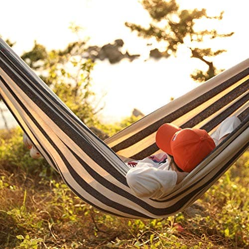 INNO STAGE Double Hammock - 2 Persons Portable Hanging Camping Bed, Blue, 118.3"L x 63"W, 350Lbs Capacity, Polyester, Supports Up to 350 lbs