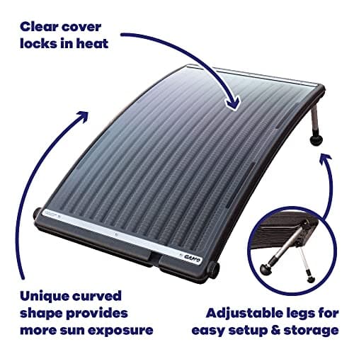 GAME 4721-BB SolarPRO Curve Solar Pool Heater, Made for Intex & Bestway Above-Ground and Inground Pools, Includes Intex Adapters, 2 Hoses & Clamps