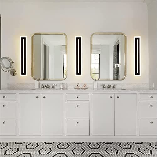 LED Long Wall Light Outdoor Wall Mounted Modern Lighting Fixture IP65 Waterproof Outdoor Wall Light, Suitable for Courtyard/Exterior Wall/Patio(6000K White Light, 23.6inch)