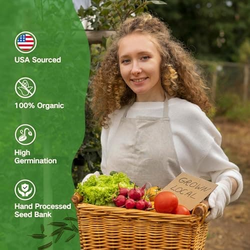 Raised Garden Bed Seed Bank, Gift for Mom Dad, 32 Varieties Non-GMO Seeds of Vegetables, Herbs, Flowers, Gardening Gifts for Women Men, Emergency Supplies, Survival Gear Food (Zone 3-11)
