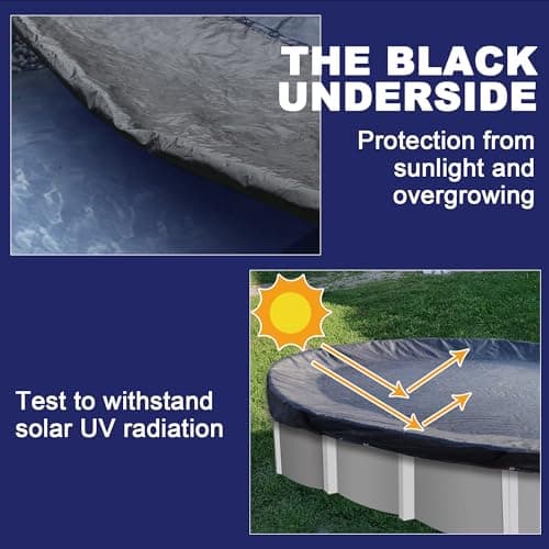 STARPYNG-Round Swimming Pool Cover, 5mil,Navy Blue and Black,Winter Underground Pool Cover,Easy Install, UV Protection,Water Proof Oval(Pool Size:19x28FT,Cover Size: 16x25FT)