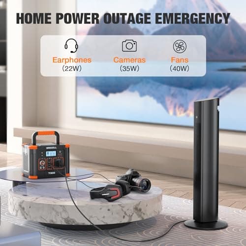 Portable Power Station 300W (Peak 600W), GRECELL 288Wh Solar Generator with 60W USB-C PD Output, 110V Pure Sine Wave AC Outlet Backup Lithium Battery for Outdoors Camping Travel Hunting Home Blackout