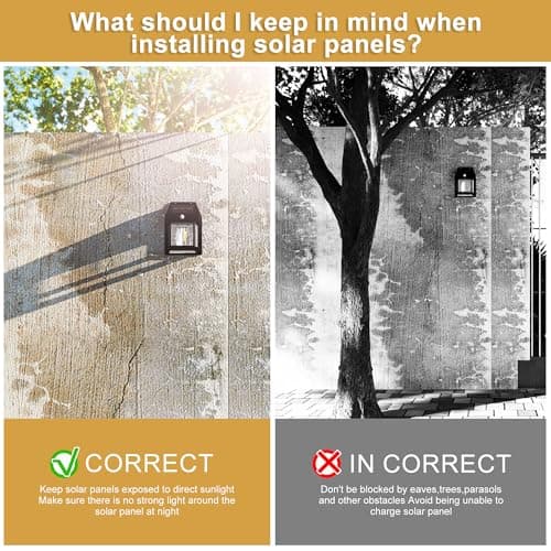 Outdoor Solar Wall Lights - 2 Pack Solar Waterproof Brighter Porch Wall Square Lights with 3 Modes & Motion Sensor Front Fence Lantern Lights for Outside,Backyard,Garage Decorative