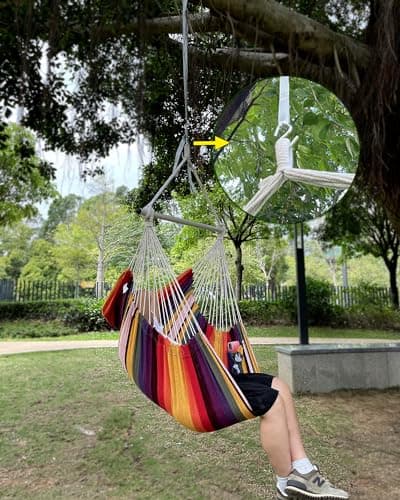 MIZTLI Hammock Chair Swing Indoor Hammock for Bedroom - Max 500 Lbs－Steel Spreader Bar with Anti-Slip Rings-Indoor & Outdoor