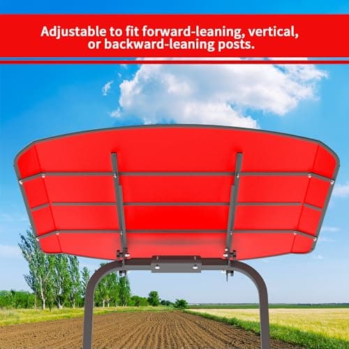 Red Tractor Canopy for ROPS 53-3/8" X 53-3/8", Tractor Shade Canopy Roof for Tractor and Mowers, Non-Fading High-Density Thermoplastic (Will Add About 4'' to The Height of The Tractor)