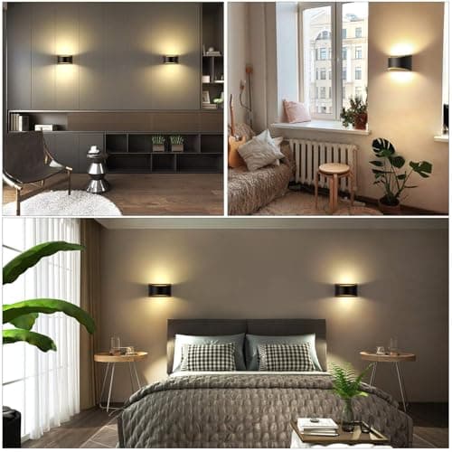 Lightess LED Wall Sconce Light Indoor Dimmable Wall Lights Modern 12W Hallway Wall Lighting for Living Room Bedroom Stair, Warm White