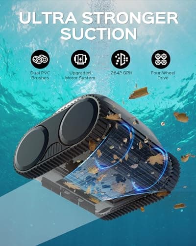 (2024 Upgrade) WYBOT C1 Robotic Pool Cleaner for In Ground Pools up to 65 FT in Length, 150mins Runtime, Cordless Pool Vaccum with Wall Climbing Function, Larger Top-Loading Filters Green