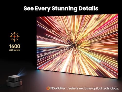 Yaber K3 Projector 1600 ANSI Smart Projector with Google TV, 30W Speaker Sound by JBL, Dolby Audio, Home/Outdoor Movie Projector with WiFi6 and Bluetooth, Auto Screen Adapation,Netflix 7000+app