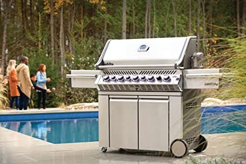 Napoleon PRO665RSIBNSS-3 Prestige PRO RSIB Natural Gas Grill, 665 sq.in. + Infrared Side and Rear Burners, Stainless Steel