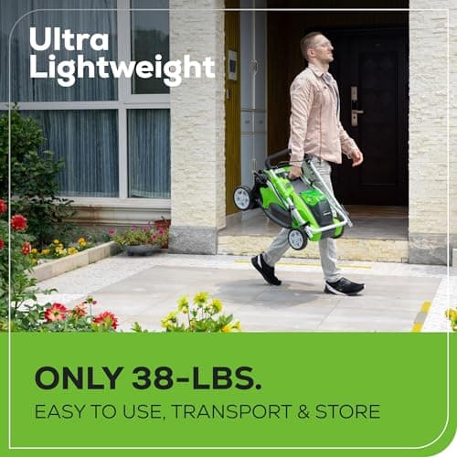 Greenworks 40V 16" Cordless (Push) Lawn Mower (75+ Compatible Tools), 4.0Ah Battery and Charger Included
