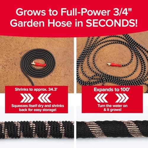 Pocket Hose Copper Head w/New Pocket Pivot Expandable Garden Hose 100FT, AS-SEEN-ON-TV, Swivels 360°, Advanced Tri-Tex Tubing & Force Field Jacket, 3X Stronger, Lead-Free, No-Kink, Anti-Burst w/APT