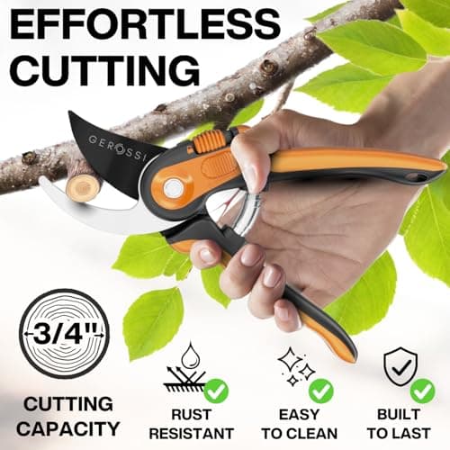 Bypass Pruning Shears with Ultra Sharp Blades - Premium Pruners w/Adjustable Feature for Any Hand Size - Ergonomic & Sturdy Scissors For Gardening - Perfectly Cutting Through Anything in Your Yard