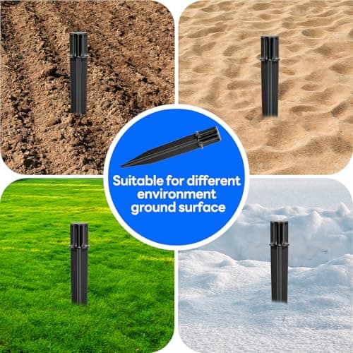 8 Pack Reinforced Ground Stakes, 0.75" x 5.12" Solar Lights Spikes, ABS Plastic Replacement Nails for Pathway Garden Torch Lights