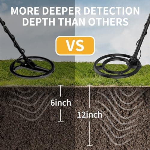 Upgraded Metal Detector for Adults, Easy to Use Higher Accuracy Metal Detector Advanced DSP Chip with 12'' Detection Depth Lightweight Waterproof for Beach Yard