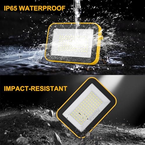 T-SUN Battery Work Light Rechargeable Portable Flood Light Cordless LED Work Light with Tripod Hole IP65 Waterproof Trouble Light USB Powered for Camping Car Repaire Job Site