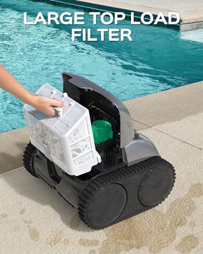 (2024 Upgrade) WYBOT C1 Robotic Pool Cleaner for In Ground Pools up to 65 FT in Length, 150mins Runtime, Cordless Pool Vaccum with Wall Climbing Function, Larger Top-Loading Filters Green
