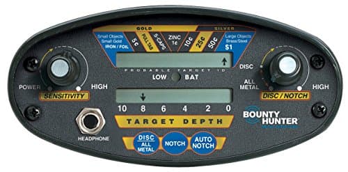 The Bounty Hunter Quick Draw II Metal Detector for Adults, Easy-to-use, and Designed for efficient Detection of Coins, relics, and Other Treasures, Making it Ideal for All Types of Treasure Hunting.