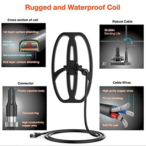 Quest X10 Metal Detector with high Performance 9x5 Blade TurboD Double D Waterproof Coil only 970g Super Lightweight Built-in USB Rechargeable Battery Loud Speaker LED Backlit and Flashlight