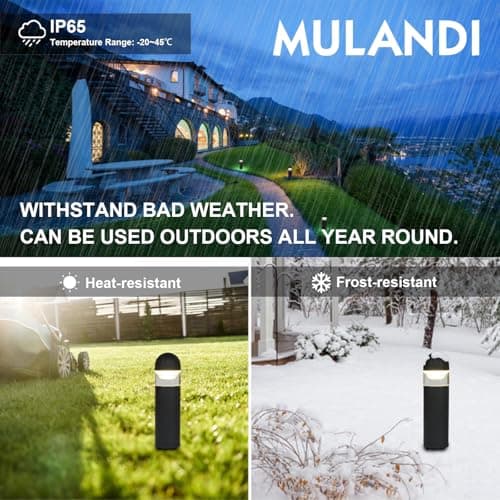 LED Landscape Bollard Pathway Light, 2W, DC 12V Low Voltage Path Lighting Outdoor Waterproof, Die-Casted Aluminum Housing for Garden Light, 3000K Warm White Pack of 4
