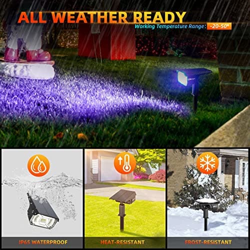 Solar Spotlights Outdoor,40 LEDs Color Changing RGB Landscape Path Lights,USB & Powered Multicoloured Spotlights,14 Colors Auto Cycling for Yard,Garden,2 Pack