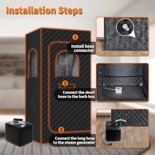 Portable Sauna Steamer Machine with Remote Control, 3L 1200W Upgrated Steam Generator for Sauna, 9 Levels, 120 MIN Timer, for Home Spa Sauna Accessories