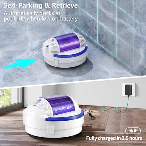 X1 Cordless Pool Cleaner Robot, Robotic Pool Vacuum for Above/In Ground Pool, 45W Dual-Motor, Self-Parking, Enhanced with 2L Debris Capacity (White and Purple)
