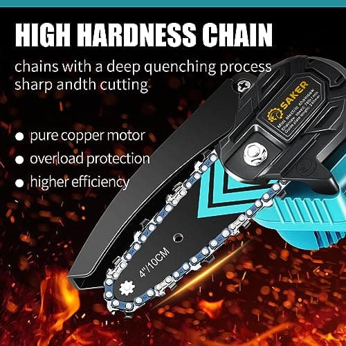 Saker Mini Chainsaw,Portable Electric Chainsaw Cordless,Handheld Chain Saw Pruning Shears Chainsaw for Tree Branches,Courtyard,Household and Garden