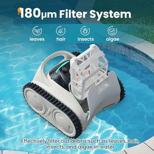Multifunctional Pool Robot for Inground Pools Wall Floor Waterline Cleaning, 65-140W Powerful Suction Last 150 Mins, Built-in 7800 mAh Battery, 2h Fast Charge, Pool Cleaner Vacuum up to3500 sq.ft