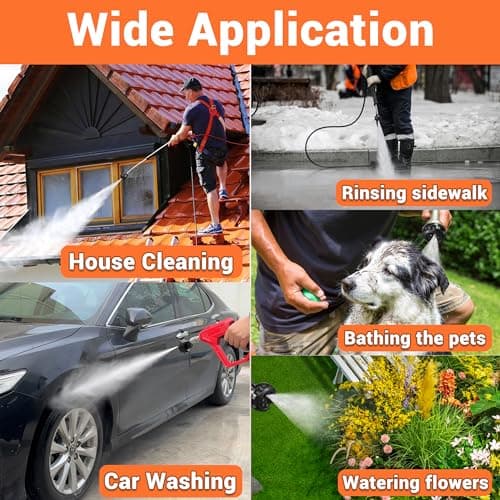 Pressure Washer Nozzle, 6 in 1 Quick Change Over Spray Nozzle, Adjustable High Power Washer Nozzle Tips with 1/4" Quick Connect, 4000 PSI