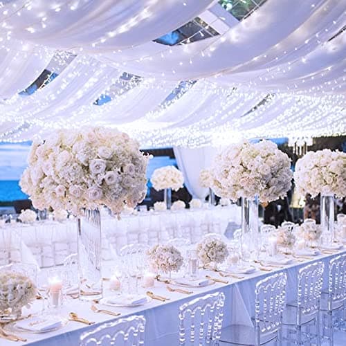 JMEXSUSS 168FT 600 LED White String Lights Outdoor Waterproof with Remote Indoor Christmas String Lights Cool White Christmas Tree Lights Plug in for Room Wedding Holiday Christmas Decorations