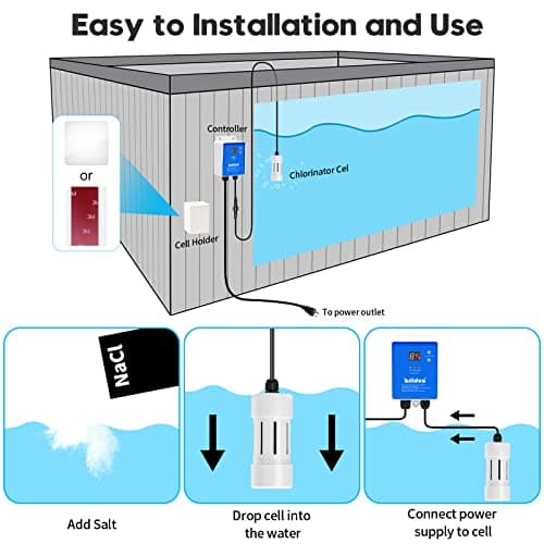 Salt Chlorine Generator, Briidea Chlorine Generator with USA-Made Titanium Cell, Ideal for Hot Tubs & Swim Spas Up to 2000 Gallons, Chemical-Free & Cost-Effective Maintenance