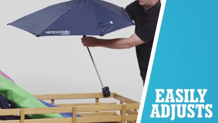 Versa-Brella UPF 50+ Personal Sun Shade - Portable Umbrella for Sports & Outdoors - Secure Clamp, 360-Degree Swivel Adjustable Position for Maximum Sun Protection - Compact with Carry Case
