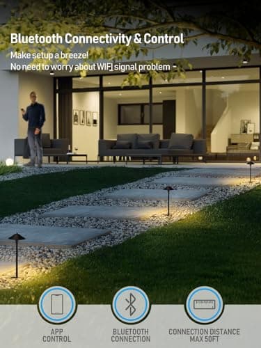 LEONLITE Low Voltage Pathway Lights, 200LM Smart LED Landscape Path Light, Adjustable Warm White&RGB, Dimmable, 5W Color Changing Landscape Lighting Waterproof, Oil Rubbed Bronze, Pack of 6